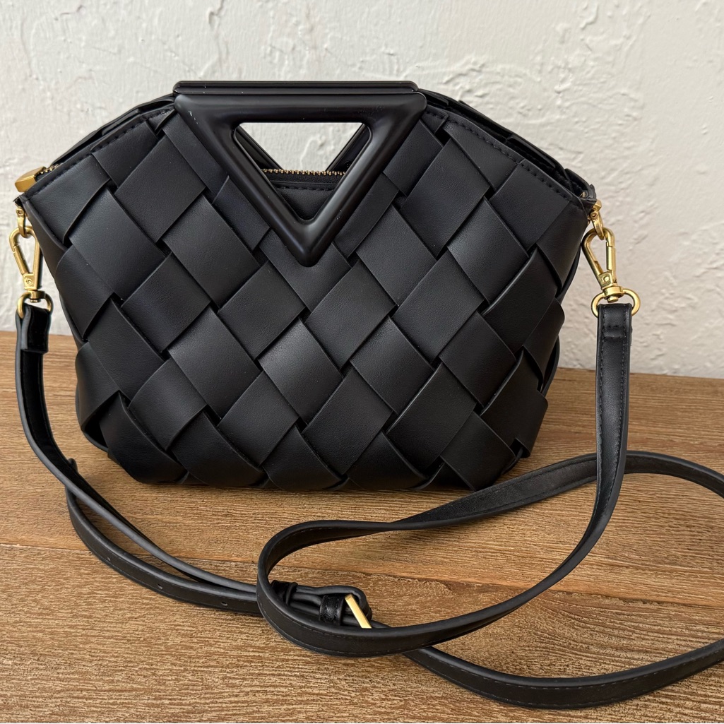 Anthropologie Melie Bianca Faux Leather Woven Bag